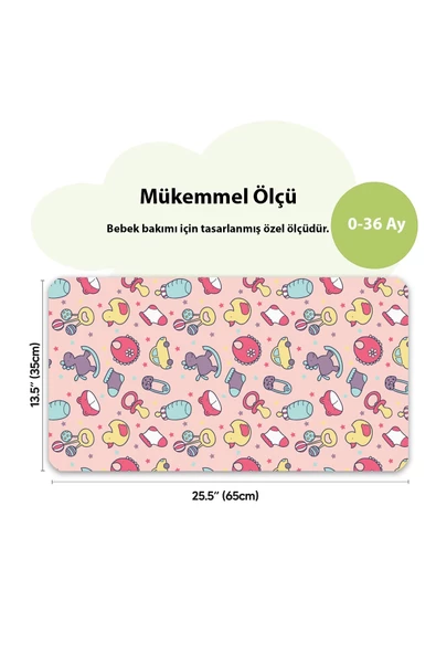MAtGo Baby Ördek Arabalı Bebek Alt Açma Matı Minderi Yıkanır Sıvı Geçirmez Bakım Pad Örtüsü 35x65cm 2 Adet - 3