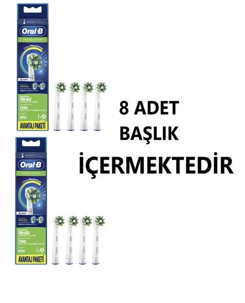 Oral-B Cross Action Clean Maximiser 8'li Diş Fırçası Başlığı