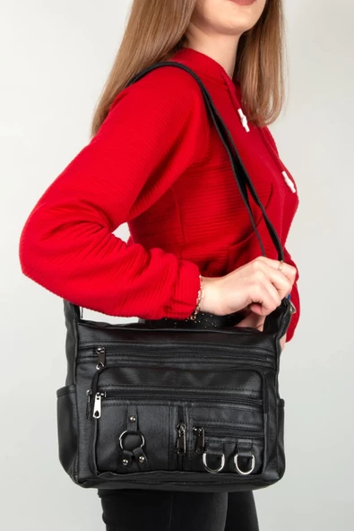 Mega 101 Yerli Yıkama Deri Kadın Çapraz Çanta - Resim 2