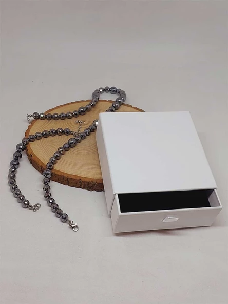 Parlayan Yıldızlar Serisi Terahertz Taşı Kolye & Bileklik Seti - Resim 3