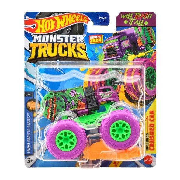 Hot Wheels Monster Trucks 1:64 Arabalar Will Eat It All  FYJ44-HTM42 - Resim 3