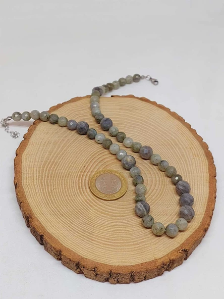 Parlayan Yıldızlar Serisi Labradorit Taşı Tasarım Kolye - Resim 3