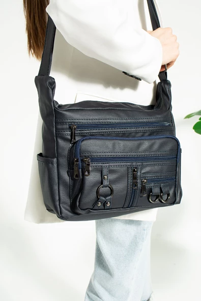 Mega 101 Yerli Yıkama Deri Kadın Çapraz Çanta - 3