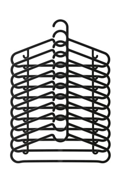 Mithra Life 20 Adet Plastik Siyah Elbise Gömlek Pantolon Askısı MIT1129 - 6