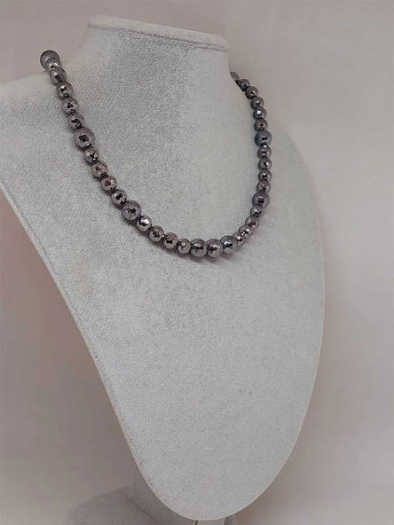 Parlayan Yıldızlar Serisi Terahertz Taşı Tasarım Kolye - Resim 4