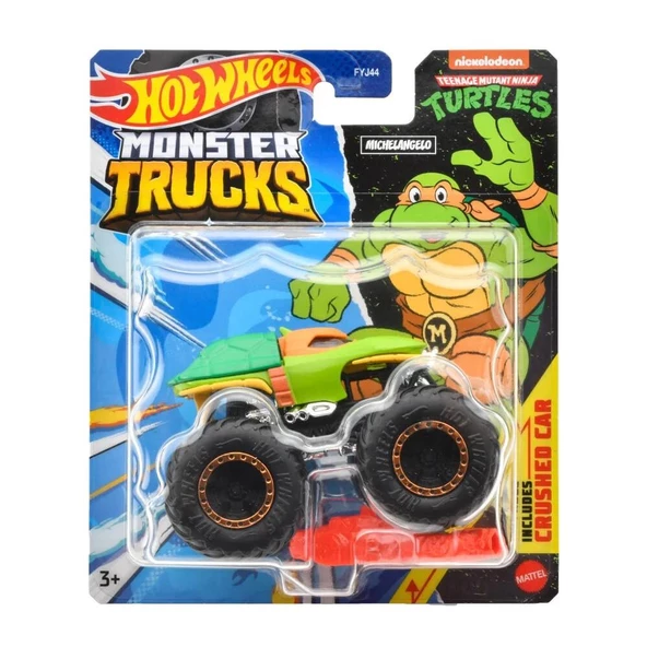 Hot Wheels Monster Trucks 1:64 Arabalar Ninja Turtles Michelangelo FYJ44-HVH72 - 3