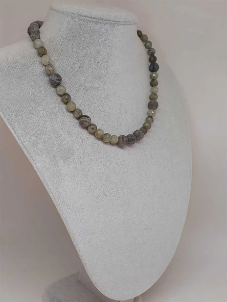 Parlayan Yıldızlar Serisi Labradorit Taşı Tasarım Kolye - Resim 4