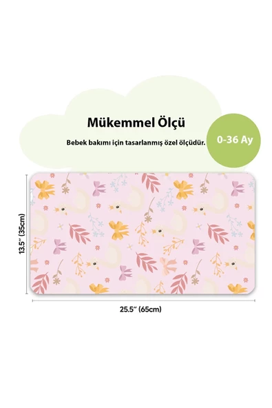 MAtGo Baby Kuğulu Bebek Alt Açma Matı Minderi Yıkanır Sıvı Geçirmez Bakım Pad Örtüsü 35x65cm 2 Adet - 3