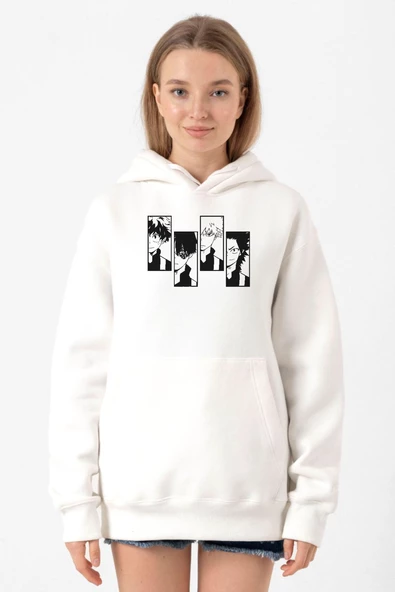 My Hero Academi Anime Class 1A Boys Beyaz Kadın 3ip Kapşonlu Sweatshirt ürün görseli