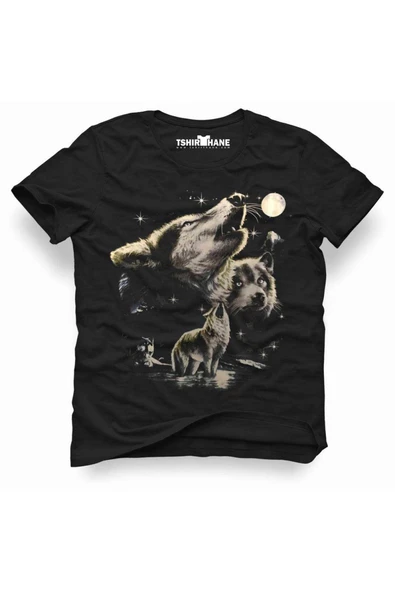 Kurt Erkek Baskılı Siyah Tshirt