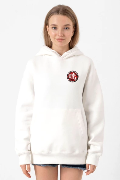One Piece Anime Ninja Org. N.S Beyaz Kadın 3ip Kapşonlu Sweatshirt
