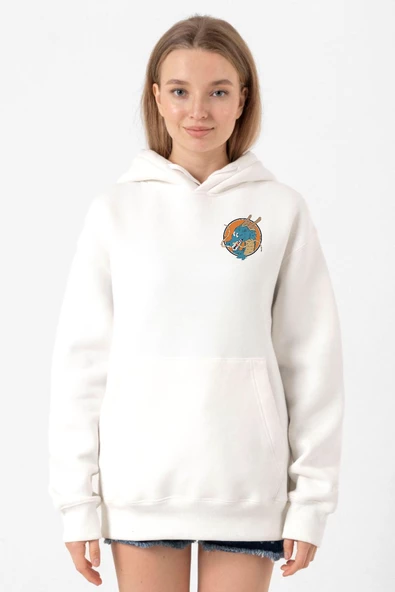 Dragon Ball Z Anime Shenron Beyaz Kadın 3ip Kapşonlu Sweatshirt