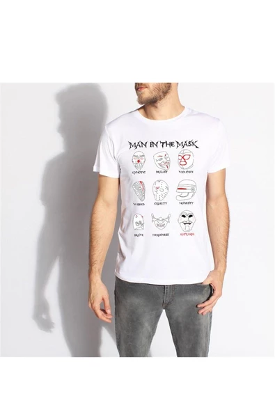 Tshirthane Maskeler Komik Baskılı Erkek Dar Kesim Slim Fit t-shirt - 2