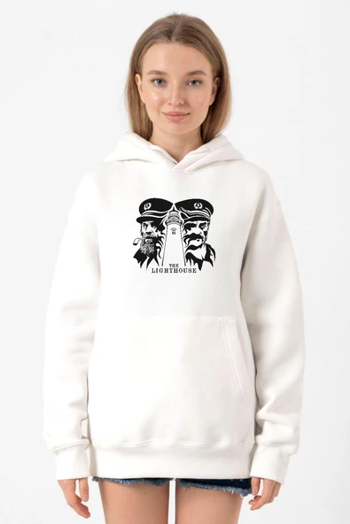 The Lighthouse Minimalist Beyaz Kadın 3ip Kapşonlu Sweatshirt