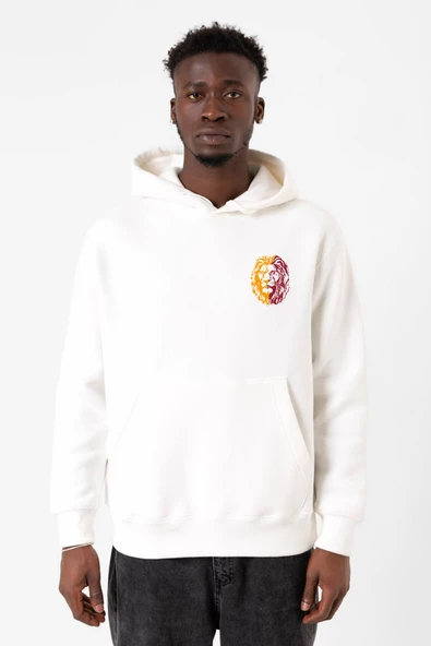 Sarı Kırmızı Aslan Beyaz Erkek 3ip Kapşonlu Sweatshirt