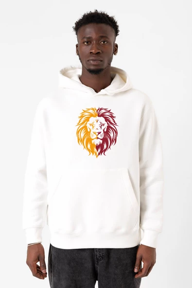 Sarı Kırmızı Leon Beyaz Erkek 3ip Kapşonlu Sweatshirt