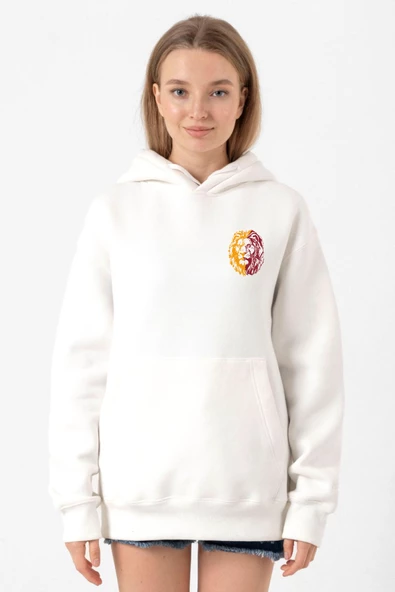 Sarı Kırmızı Aslan Beyaz Kadın 3ip Kapşonlu Sweatshirt ürün görseli 1