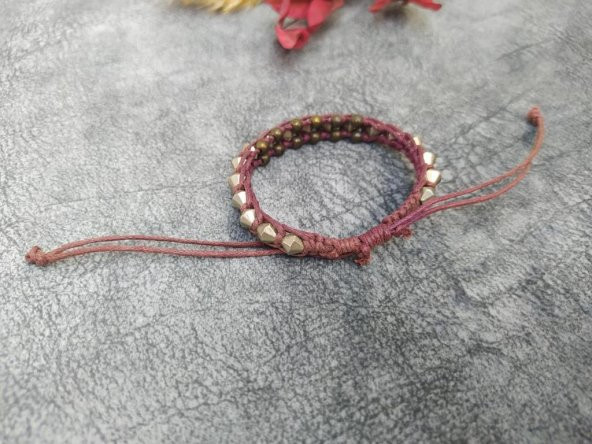 Makrome İp Bileklik Dekoratif  tasarım Ayarlanabilir Bileklik Bilezik - 2