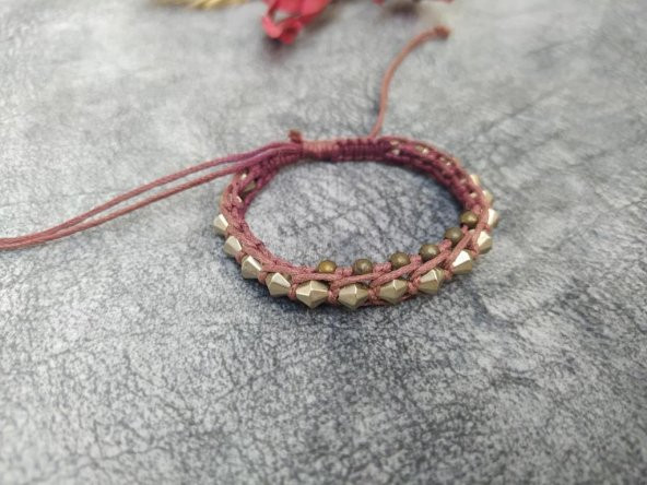 Makrome İp Bileklik Dekoratif  tasarım Ayarlanabilir Bileklik Bilezik - 3