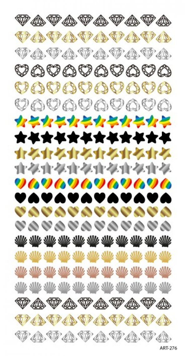 Şekiller Tırnak Dövmesi, Tırnak Tattoo, Nail Art, Tırnak Sticker - Resim 3