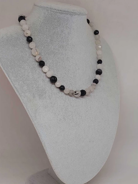 Parlayan Yıldızlar Serisi Rutil Kuvars (Beril) Taşı Tasarım Kolye - Resim 4