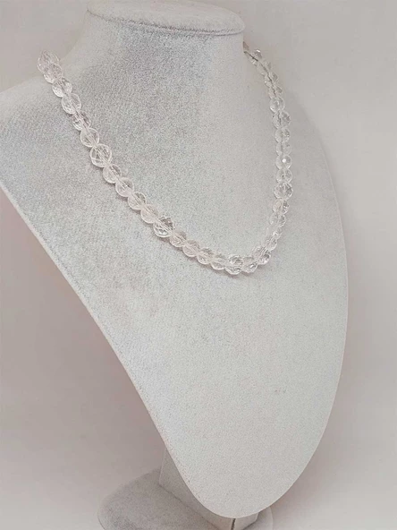 Parlayan Yıldızlar Serisi Kristal Kuvars Taşı Tasarım Kolye - Resim 4