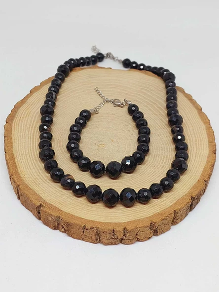 Parlayan Yıldızlar Serisi Turmalin Taşı Kolye & Bileklik Seti - Resim 7