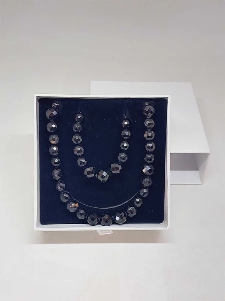 Parlayan Yıldızlar Serisi Turmalin Taşı Kolye & Bileklik Seti - Resim 6