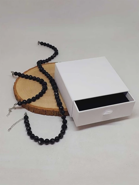 Parlayan Yıldızlar Serisi Turmalin Taşı Kolye & Bileklik Seti - Resim 3