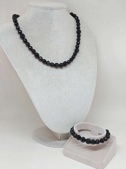 Parlayan Yıldızlar Serisi Turmalin Taşı Kolye & Bileklik Seti - Resim 2