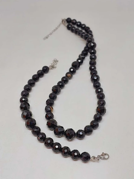 Parlayan Yıldızlar Serisi Turmalin Taşı Kolye & Bileklik Seti - Resim 5