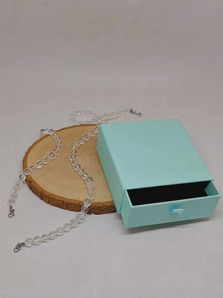 Parlayan Yıldızlar Serisi Kristal Kuvars Taşı Kolye & Bileklik Seti - Resim 3