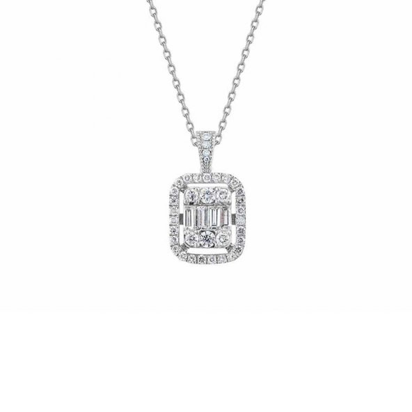 0.61ct Pırlanta Baget Kolye