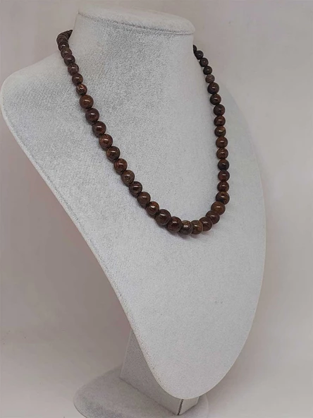 Galaksi Serisi Bronzit Taşı Tasarım Kolye - Resim 4