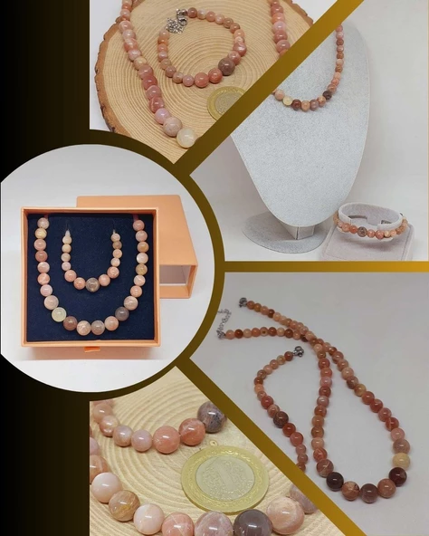 Galaksi Serisi Güneş Taşı Kolye & Bileklik Seti ürün görseli