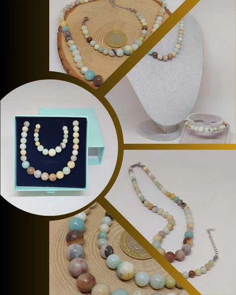 Galaksi Serisi Amazonit Taşı Kolye & Bileklik Seti ürün görseli