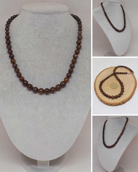 Galaksi Serisi Bronzit Taşı Tasarım Kolye ürün görseli