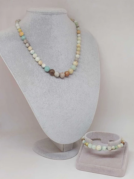 Galaksi Serisi Amazonit Taşı Kolye & Bileklik Seti - Resim 2