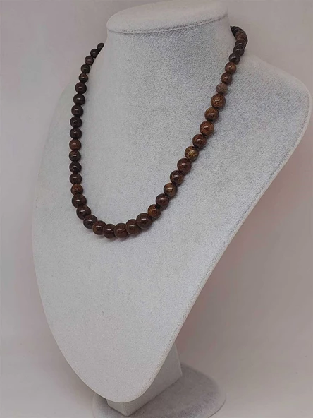 Galaksi Serisi Bronzit Taşı Tasarım Kolye - Resim 5