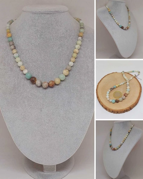 Galaksi Serisi Amazonit Taşı Tasarım Kolye ürün görseli