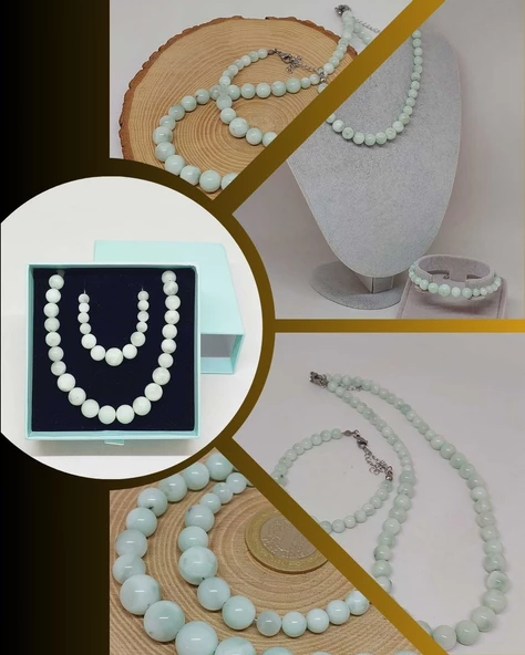 Galaksi Serisi Larimar Taşı Kolye & Bileklik Seti ürün görseli