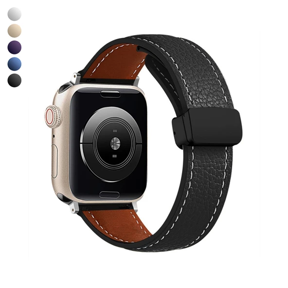 Apple Watch 38-40-41 mm Uyumlu KR414 Daks Seri Deri Kordon