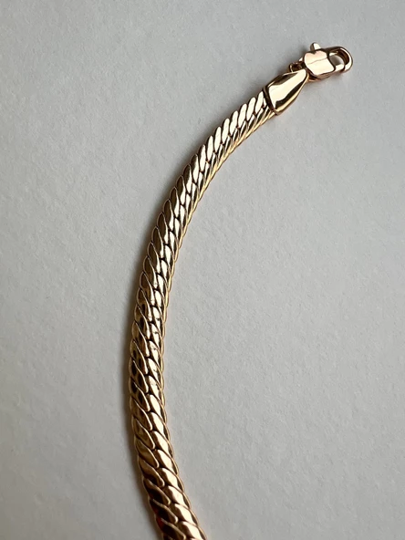 BALIK SIRTI BILEKLIK INCE MODEL 18 K ALTIN KAPLAMA - 3