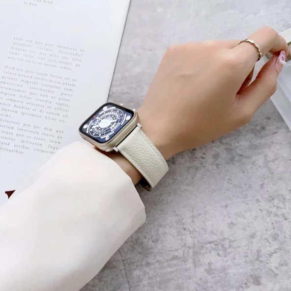 Apple Watch 38-40-41 mm Uyumlu KR414 Daks Seri Deri Kordon - 4