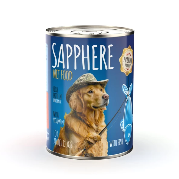 Sapphere Balıklı Yetişkin Köpek Maması Konserve 400 Gr