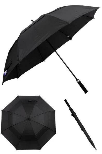 Marlux 1. Sınıf Kaliteli Protokol Şemsiye Düz Sap Rüzgar Korumalı Fiber Tel MARLUX10136M - 3