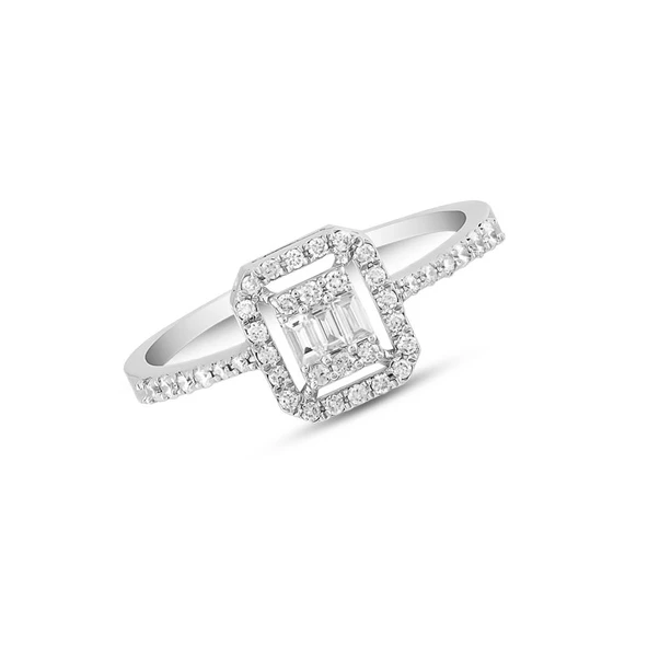 0.15ct Pırlanta Baget Taşlı Yüzük ürün görseli