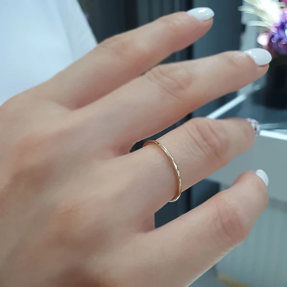 14 Ayar Altın Sade Tel Yüzük - Resim 3