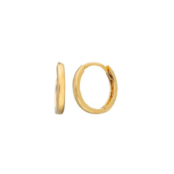 14 Ayar Altın Minimal Halka Küpe 1,5-1,7cm - 1