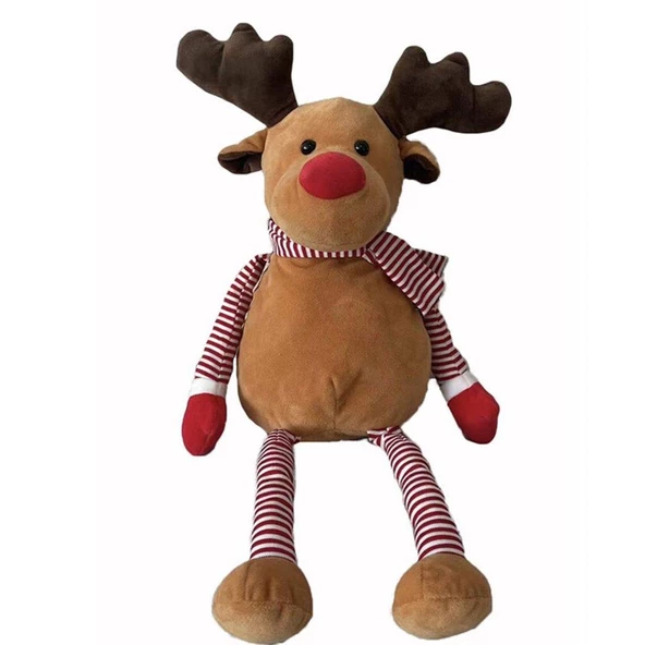 Yılbaşı Yeniyıl Dekorasyon Süsü Pelüş Noel Baba Geyiği 60cm Christmas Noel Dekorasyon Süsleri Peluş Noel Baba Geyik